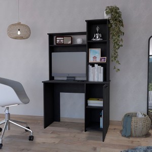 NicBex Home Office Desk 38.7" Modern Computer Desk with 4 Open Storage Shelves, Cabinet and Wooden Frame for Office, Study, Living Room - 1 of 4