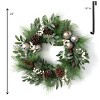 Sullivans Artificial Pine and Jingle 24"H Wreath and 14"H Hanger Set, Green anc Black - 3 of 4