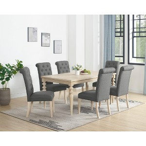 NicBex 7 Pieces Dining Table & Chairs Set for 6,Modern Kitchen Table and 6 Tufted Chairs with Wood Frame,Easy Assembly - 1 of 4