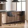TUYOHW Set of 2 Bar Stools,Counter Height Barstools with Back & Footrest,PU Leather Kitchen Island Stools - 2 of 4