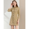 INSPIRE CHIC Women's 3/4 Sleeve Button Down Denim Shirt Dress - 3 of 4
