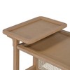 LIVAREEmlen Modern 2 Piece Nesting Rattan Wood+ MDF Coffee Table Set in Natural - 3 of 4