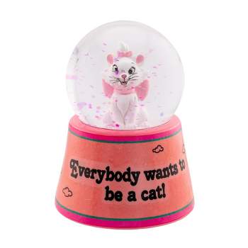 Silver Buffalo Disney Aristocats Marie "Everybody Wants To Be A Cat" Mini Light-Up Snow Globe