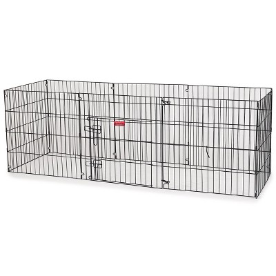 Black Metal 8-Panel Exercise Pen with Door