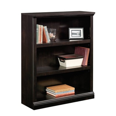 Estate Black Adjustable 3-Shelf Bookcase with Slide-On Moldings