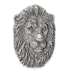 Black Bow Jewelry Sterling Silver Large Antiqued Lion's Head Pendant - 1 of 4