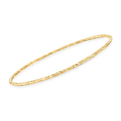 Ross-Simons Italian 14kt Yellow Gold Textured Bangle Bracelet
