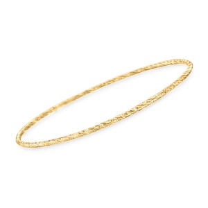 Ross-Simons Italian 14kt Yellow Gold Textured Bangle Bracelet - 1 of 4