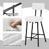 Set of 4/2, 37" H Modern Counter Height Bar Stools, Upholstered Barstools with Back & Footrest Metal Legs - 3 of 4