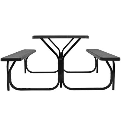 Eco-Friendly HDPE Black Picnic Table Set for 4