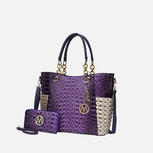 MKF Collection Merlina Faux Crocodile-Embossed Women’s Tote Bag & matching Wallet by Mia K - 1 of 4