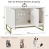 Modern Cat Litter Box Enclosure Furniture with Scratch Pad, Cat Washroom House - 2 of 4