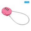 Unique Bargains Gym Toolbox Gate Case Small 3 Digit Padlock with Wire Rope - 3 of 4