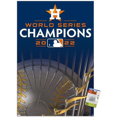 Trends International Mlb Houston Astros - 2022 World Series Team Logo  Unframed Wall Poster Print Clear Push Pins Bundle 22.375 X 34 : Target