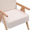 Nordlys Solid Wood and Velvet Lounge Chair Countryside Style Living Room - 3 of 4