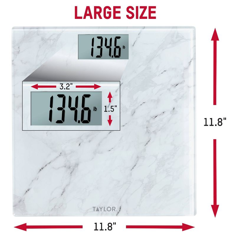 Glass Digital Scale with Marble Design White - Taylor, 5 of 12