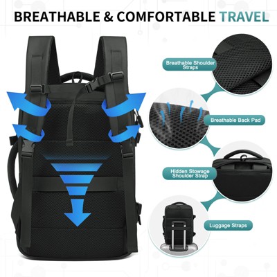 Unique Bargains Travel Water Resistant Laptop Computer Backpacks Black — фото 6