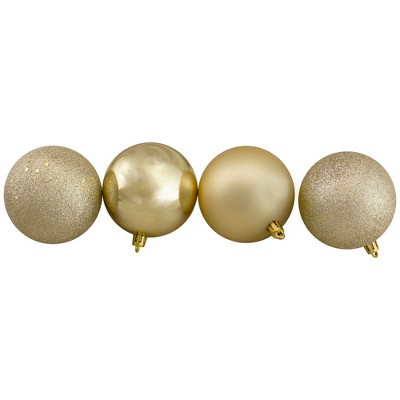 32ct Champagne Gold Shatterproof Christmas Ball Ornaments Set