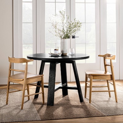 2pk Kaysville Curved Back Wood Dining, Studio Mcgee Dining Chairs Black