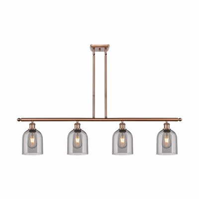 Bella - 4 Light Stem Hung Island In Industrial Style-10 Inches Tall and 48 Inches Wide
