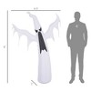 Halloween Inflatables Outdoor Decorations White Ghost, Light Up Blow Up Yard Decor w/LED Light and Fan Indoor Outdoor for Garden, Lawn, Party - 3 of 4