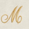 Avanti  Ivory with Gold Script Monogram Fingertip Towel Letter   M - 2 of 3