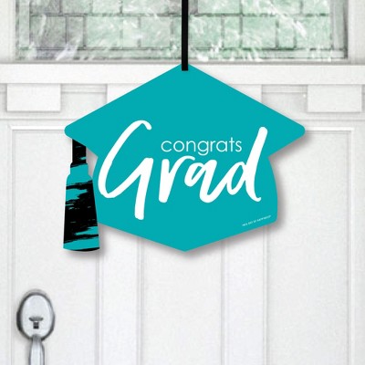 Big Dot of Happiness Teal Grad - Best is Yet to Come - Hanging Porch Turquoise Graduation Party Outdoor Decorations - Front Door Decor - 1 Piece Sign