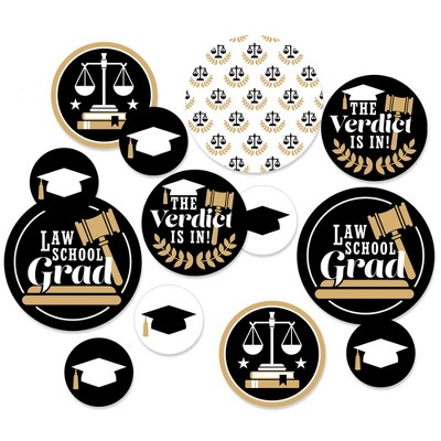 Big Dot of Happiness Law School Grad - Future Lawyer Graduation Party Giant Circle Confetti - Party Decorations - Large Confetti 27 Count