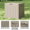 MooxvMoo 30-Gallon Outdoor Deck Box. Lockable, waterproof & UV-resistant storage for patio furniture, garden tools, cushions&pool gear,Light brown - 4 of 4
