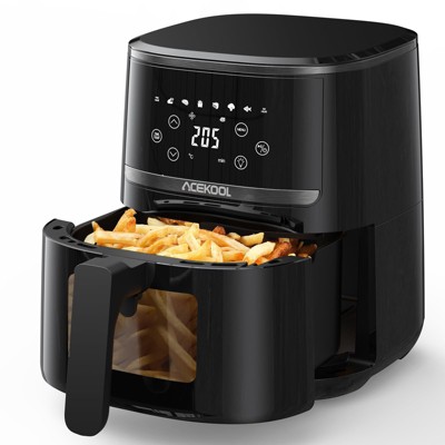 Acekool Air Fryer Oven with Viewing Window - 6-in-1 Cooking Functions, Non-Stick Dishwasher-Safe Basket, Digital Timer