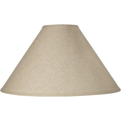 Springcrest Empire Lamp Shade Fine Burlap Large 6" Top x 21" Bottom x 13.5" High Spider Fitting with Replacement Harp and Finial