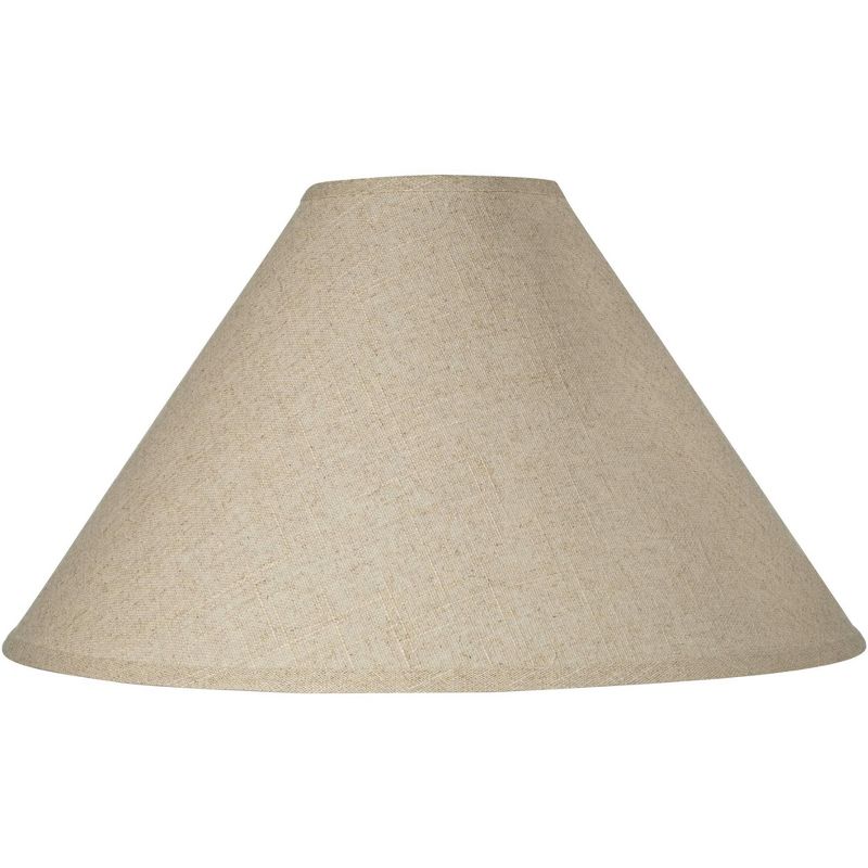 Springcrest Empire Lamp Shade Fine Burlap Large 6" Top x 21" Bottom x 13.5" High Spider Fitting with Replacement Harp and Finial, 1 of 7