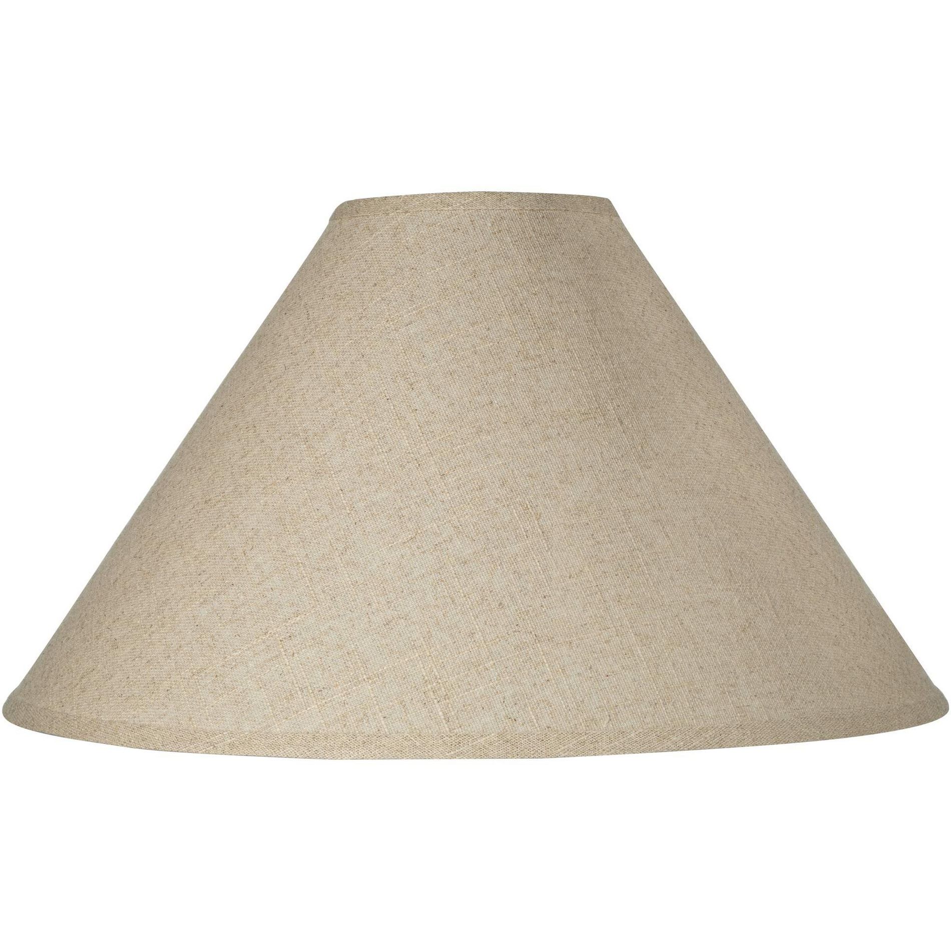 Springcrest Empire Lamp Shade Fine Burlap Large 6" Top x 21" Bottom x 13.5" High Spider Fitting with Replacement Harp and Finial