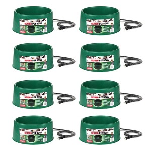 Farm Innovators 1.5 Gallon 60 Watt Electric Powered Heated Pet Water Bowl with Thermostatic Control and Anti Chew Cord, Green (8 Pack) - 1 of 4