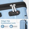Karl Home Luggage Sets 4 Piece, PP Hard Shell Suitcase 12 inch 20 inch 24 inch 28 inch Luggage Sets Double Wheels with TSA Lock Black - 3 of 4