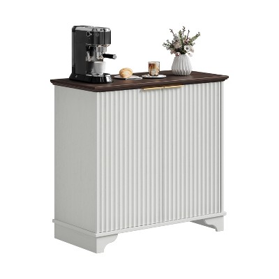 COZONY Sideboard Buffet Cabinet with Fluted Doors, Adjustable Shelves Farmhouse Kitchen Storage Coffee Bar for Home Dining Living Room