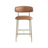 Meridian Furniture,Lupita Cognac Vegan Leather Counter Stool, Set of 2 - 2 of 4
