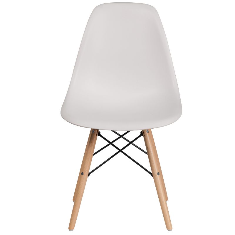 Flash Furniture Elon Series Plastic Chair with Wooden Legs for Versatile Kitchen, Dining Room, Living Room, Library or Desk Use, 5 of 20