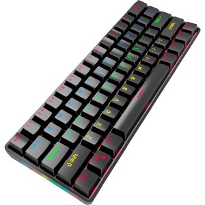 RISOKEYS Mechanical Keyboard Wired, Luminous Hot Plug Blue Axis Key Wire Separation Keyboard (Black) - 1 of 1