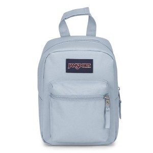 jansport blue dusk lunch box Big Break Bag The Lunch Break has an insulated interior to keep foods warm or cold plus an angled zip opening so it can lay flat for use as a tray JanSport Lunch Break - Pastel