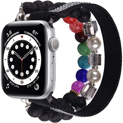 Worryfree Gadgets Beaded Handmade Fashion Bands For Apple Watch 42/44/45mm  - Black : Target