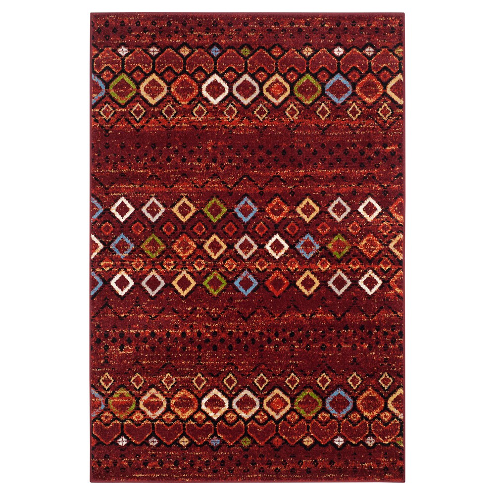4'x6' Harry Loomed Geometric Area Rug Terracotta/Multi - Safavieh