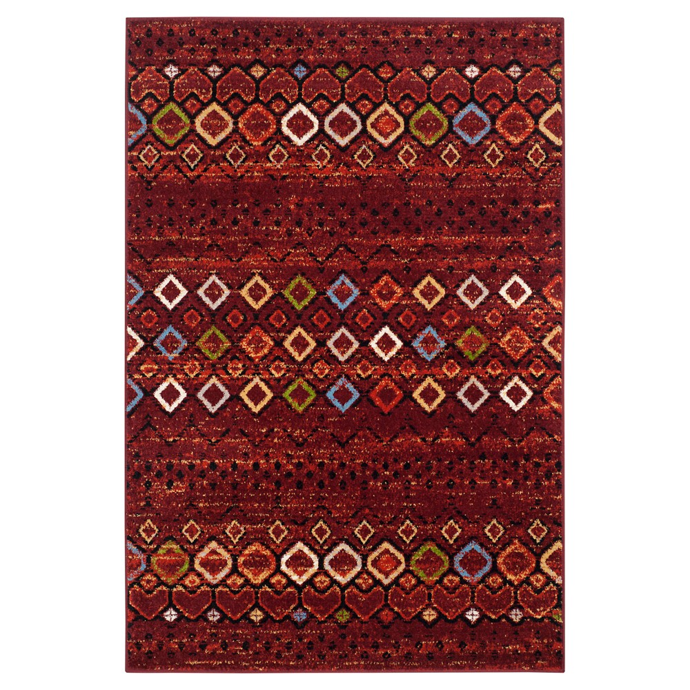 4'x6' Harry Loomed Geometric Area Rug Terracotta/Multi - Safavieh