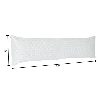 White Cooling Memory Foam Body Pillow for Side Sleepers
