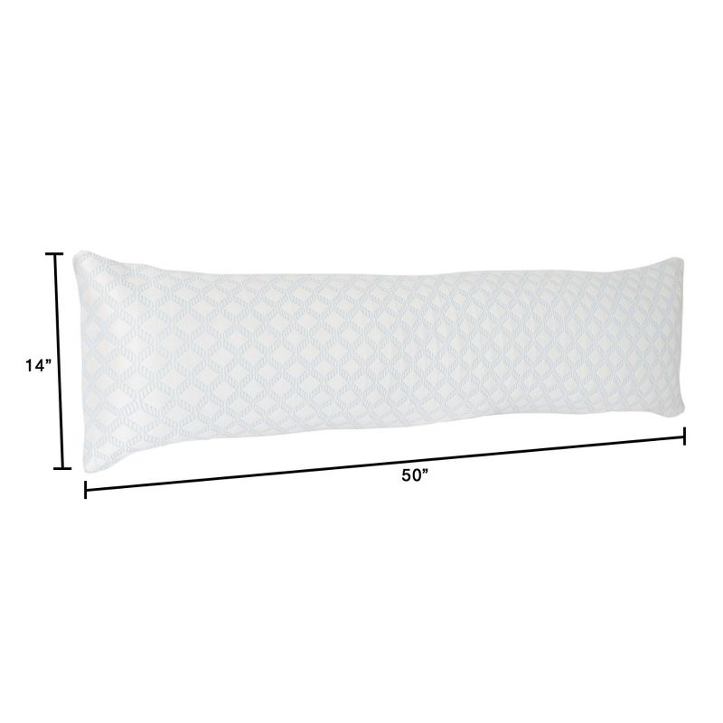 Memory Foam Body Pillow - Stay Cool Cover Provides Cooling Relief for Side, Stomach, Back Sleepers, and Pregnant Women by Lavish Home (White), 2 of 8