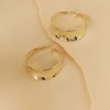 SOHI Women's California Gold Minimal Dented Hoop Earrings - 2 of 4
