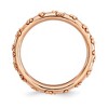 Black Bow Jewelry 2.5mm Rose Gold Tone Plated Sterling Silver Stackable Textured Band - 2 of 4