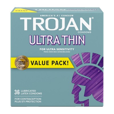 Trojan Ultra Thin Condoms For Ultra Sensitivity Lubricated Latex Condoms