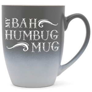 Elanze Designs My Bah Humbug Mug Two Toned Ombre Matte Gray and White 12 ounce Ceramic Stoneware Coffee Cup Mug - 1 of 4