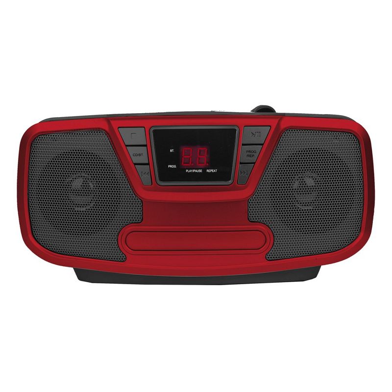 Bluetooth Portable CD Boombox with AM/FM Radio, Red, 1 of 6